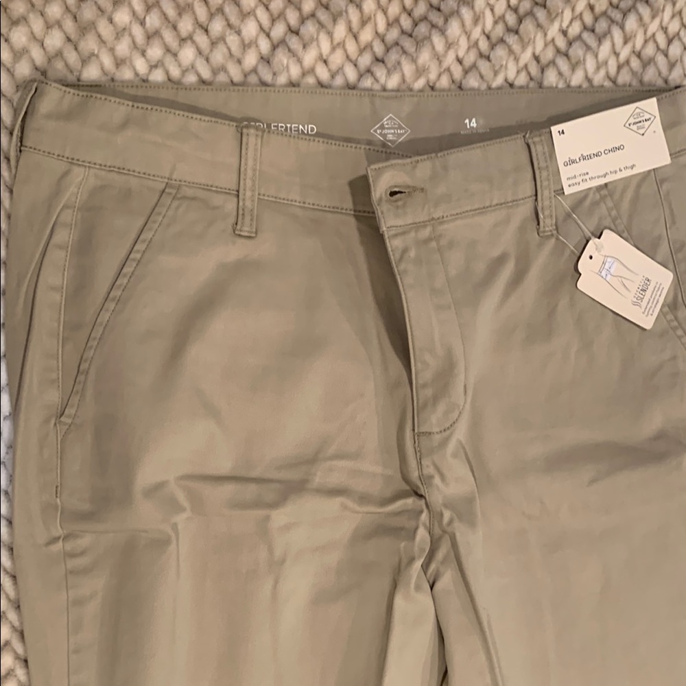 St. John's Bay Tan Girlfriend Chinos sz 14